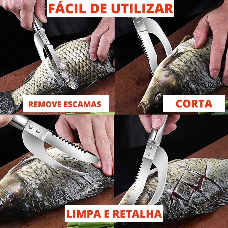 Super Faca de Escamas® - Peixes Limpos em Segundos OneClick Brasil 